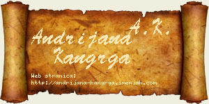 Andrijana Kangrga vizit kartica